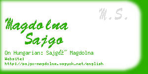 magdolna sajgo business card